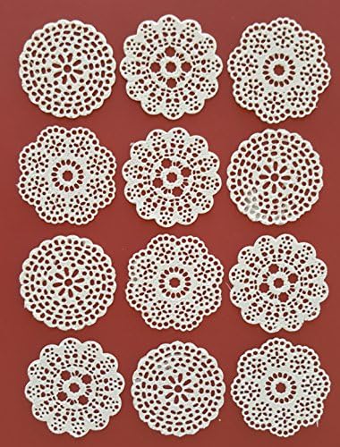 25 PC 3 Different Design White Rosette Doily Lace Topper - Great for Tea/Wine Party or Cupcake/Chocolate Topper
