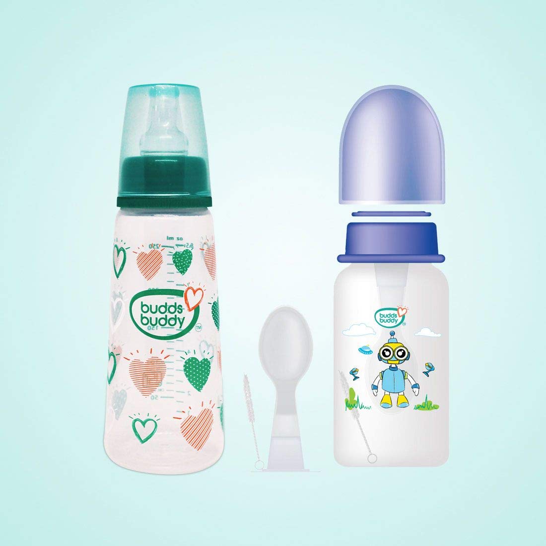 Buy Budds Budy Premium Feeding Bottle Set Of 2 125ml Green