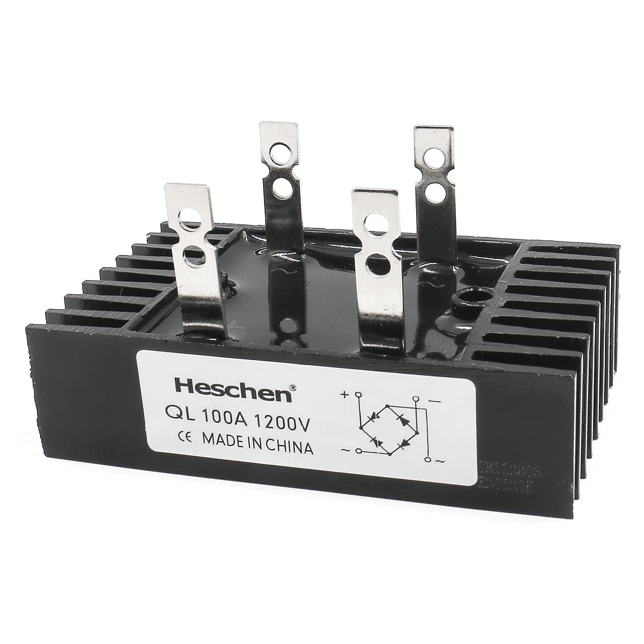 Heschen Single Phase Bridge Rectifier, QL-100A, Diode Module, 100A, 4 Terminals