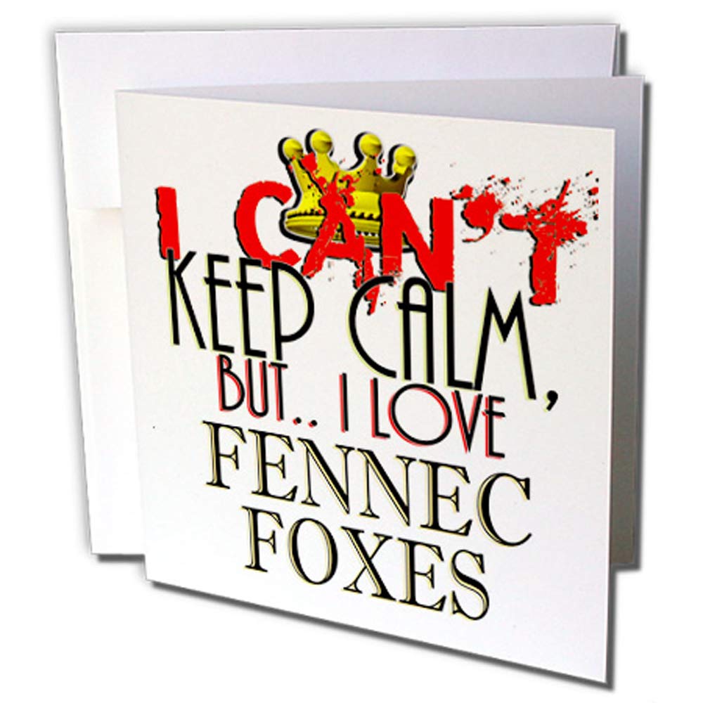 3dRose gc_241985_2 6 x 6-Inch "I Cant Keep Calm, Fennec Foxes" Greeting Card (Set of 12)