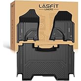 LASFIT Floor Mats for Ram 1500 Crew Cab 2019-2024 Without Rear Under-Seat Factory Storage 4 Full Size Doors Bucket Seat (NOT for Classic Model), All Weather TPE Custom Fit 1st & 2nd Row, Black