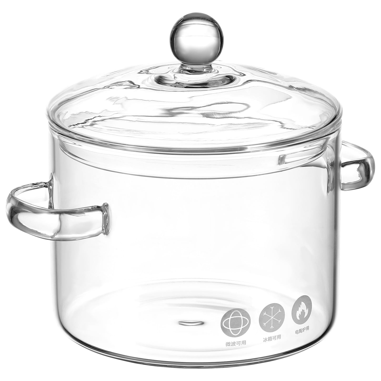 GANAZONO Glass Cooking Saucepan Stovetop Borosilicate Glass Cooking Pot with Lid and Handle Kitchen Pot for Pasta Noodle Soup Milk