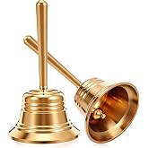 Super Loud Hand Bell - Solid Brass Small Call Bells for Wedding, Animal Training, Office, Dinner, Meditation, Elderly at Home, Musical Teaching and Service Alarm, Jingles, Ringing and More