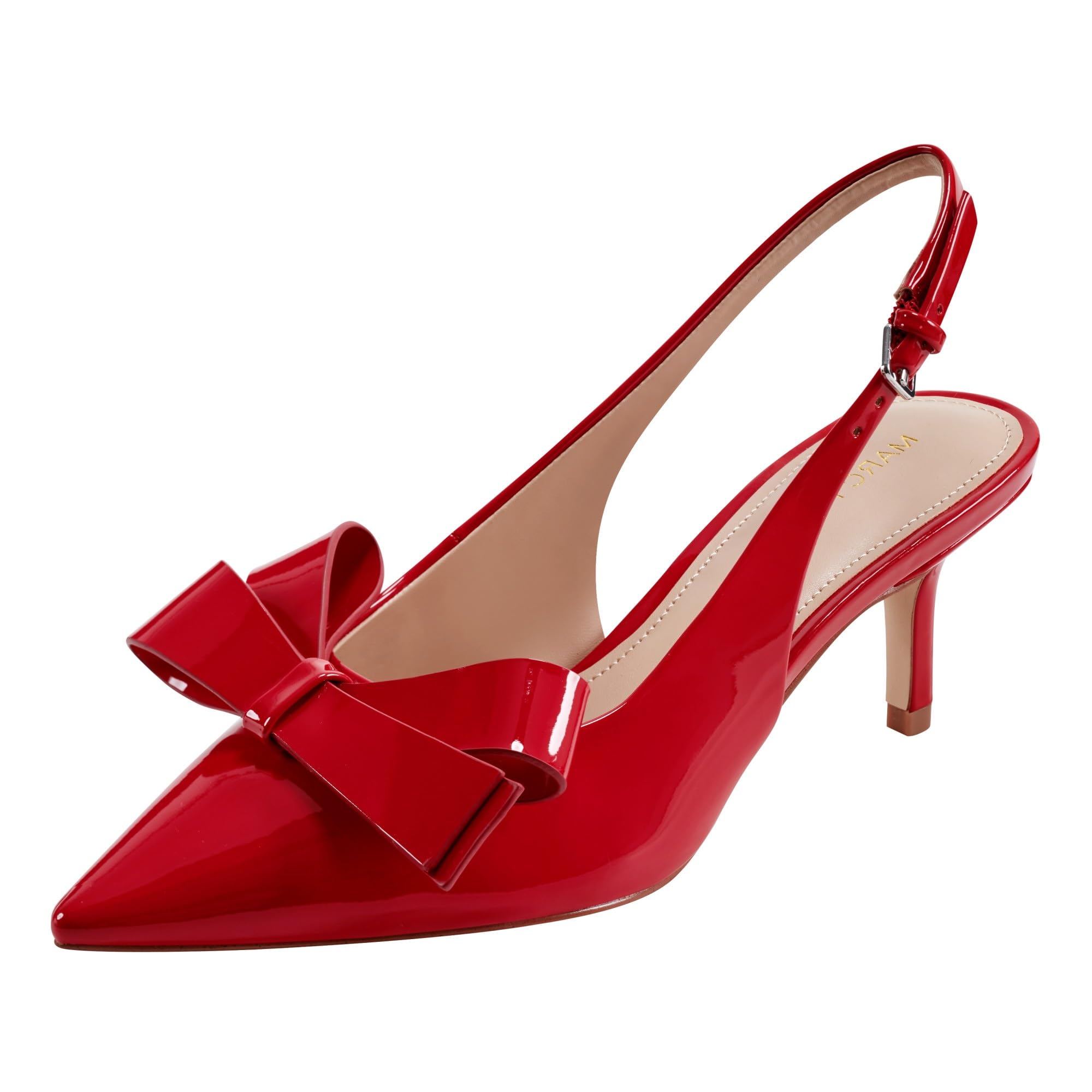 Marc Fisher Women’s Allon Pump, Red Patent 610, 7.5