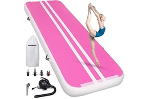 ROMELANDS Inflatable Air Gymnastics Mat 10ft/13ft/16ft Tumbling Mats Training Mat Tumble Track Mats with Electric Air Pump for Home/Gym/Cheerleading/Beach/Outdoor Exercise (4 inches Thick)