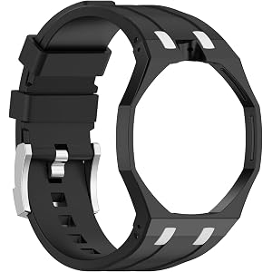 Fit for Swatch AP Royal Pop Watch Band, Replacement Silicone Sport Straps, with Integrated PC Case, Adjustable Shockproof Fra