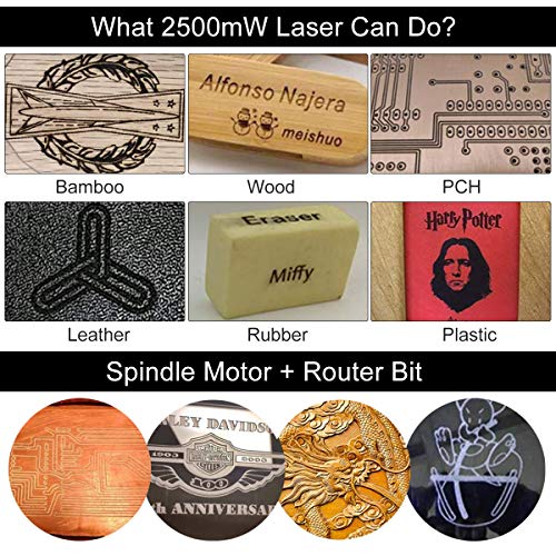【Upgrade Version】CNC 3018 Pro-M GRBL Control DIY CNC Router Machine, Yofuly 2500mW Laser Engraver 3 Axis PCB PVC Milling Engraving Machine, with Extension Rod | Offline Controller Board (2500mW)