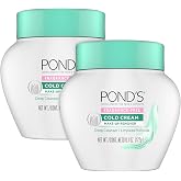 POND'S Cold Cream Make-Up Remover, Fragrance-Free Deep Cleanser 2-Pack &ndash; Non-Comedogenic, Hypoallergenic, Dermatologist-Tested, 6.1 Oz Ea