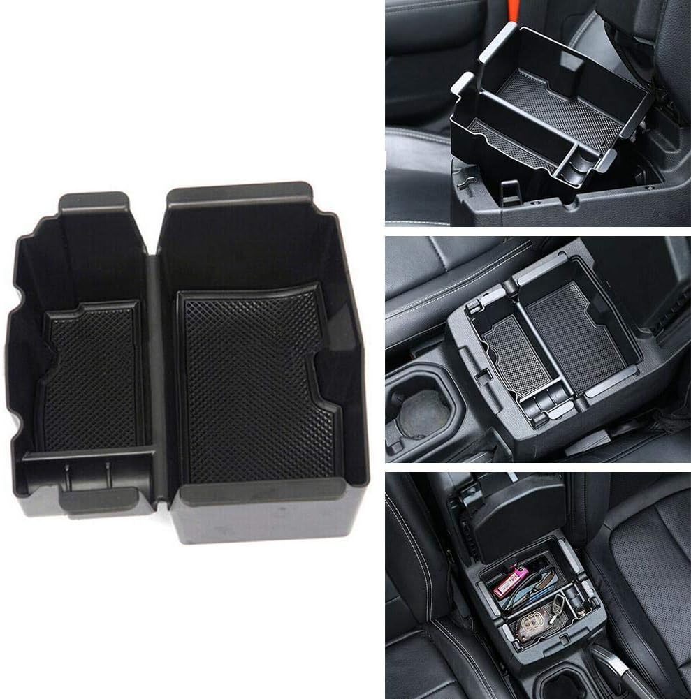 Central Armrest Organizer Storage, Console Organizer Insert Tray, Car Decoration Accessory, Suit For 2018-2019 Jeep Wrangler JL/JLU