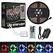 [Upgrade Ver.]Led Light Strip Targher 5M/16.4ft 12V 2A Waterproof RGB SMD3528 300 Leds Strip Lights Kit with Flexible Strip Light+ Double PBC 44 Key Remote Control+ Power Supply For Indoor Outdoor