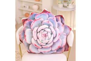 DANITAR Succulent Pillow 19.7in Novelty 3D Digital Printed Succulent Plush Pillows Soft Seating Cushion Cute Leaf Cactus Plant Succulent Pillows Decorative Throw Pillows for Couch Bed Chair Cushion