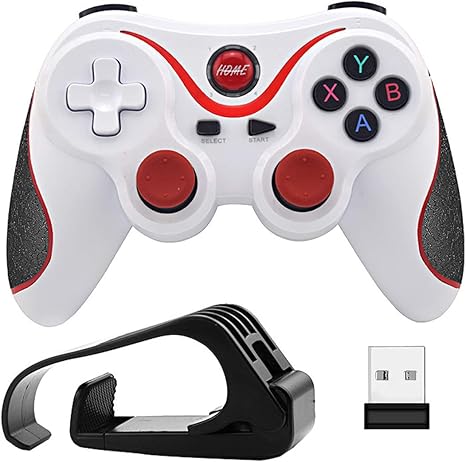 Amazon Co Jp Ps3用pc用ワイヤレスandroidゲームパッドゲームコントローラーmicrosoftおよびwindows Pc用 Bluetoothゲームジョイスティック 白 ホーム キッチン