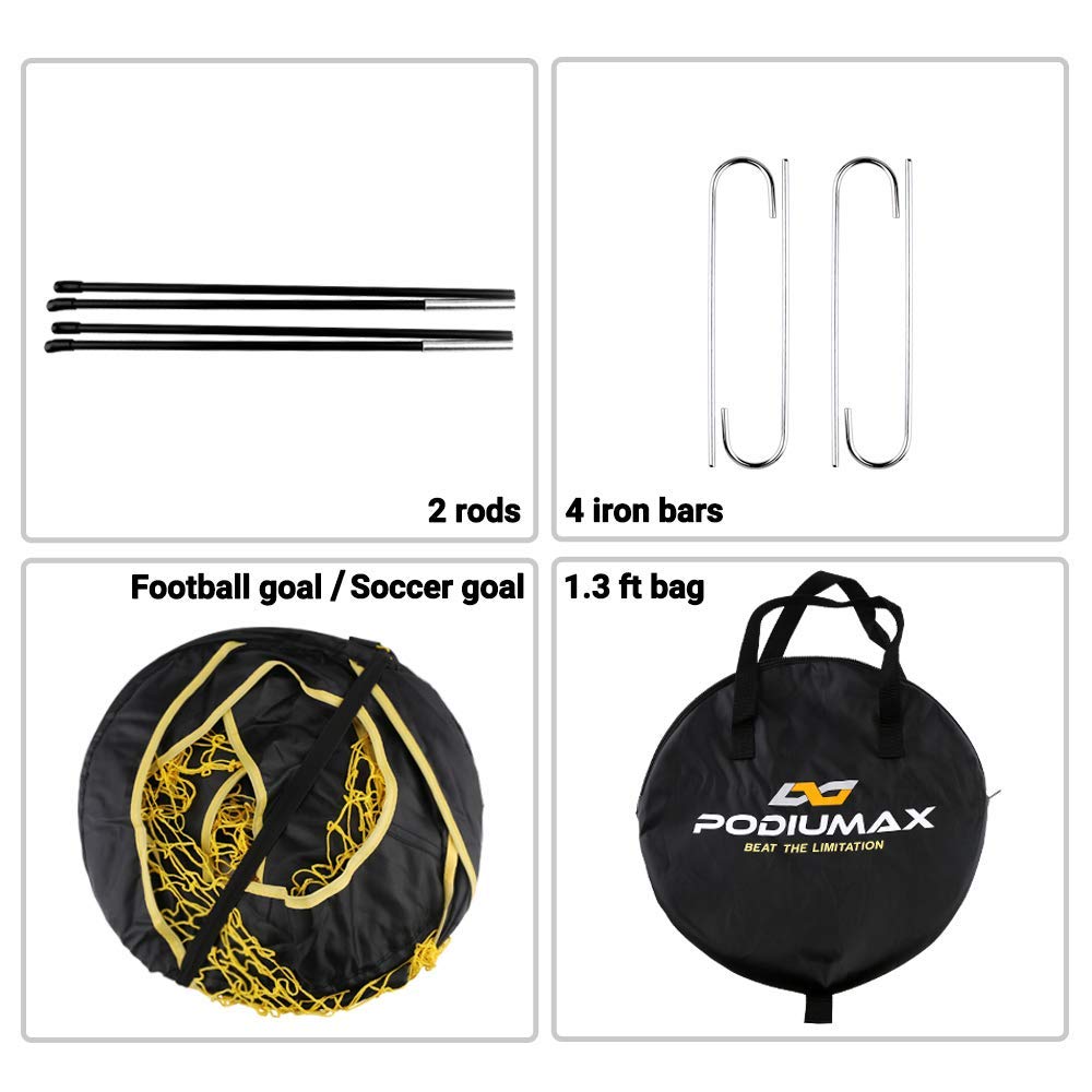 PodiuMax 2 in 1 Pop Up Kids Soccer Goal Indoor/Outdoor Soccer Target
