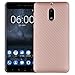 Nokia 6 Case, Demo [Scratch Resistant] Super Lightweight Ultra Slim Carbon Fiber Shock Absorption Soft TPU Protective Cover For Nokia 6 (Rose Golden)