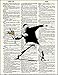 Banksy Flower - Dictionary Art Print Printed On Authentic Vintage Dictionary Book Page - 8 x 10.5