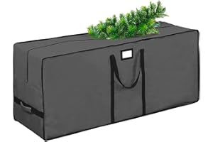 WESTLINE 9 ft Christmas Tree Storage Bag, Heavy Duty 600D Oxford Fabric with Reinforced Handles and Dual Zip Wide Opening, Extra Large Storage Container for Trees and Decorations (Grey)
