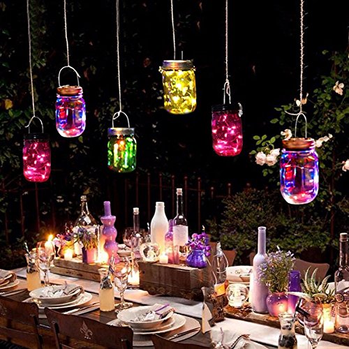 image for Livingly Light Solar Lights Garden Decor Mason Jar Lids Insert String 