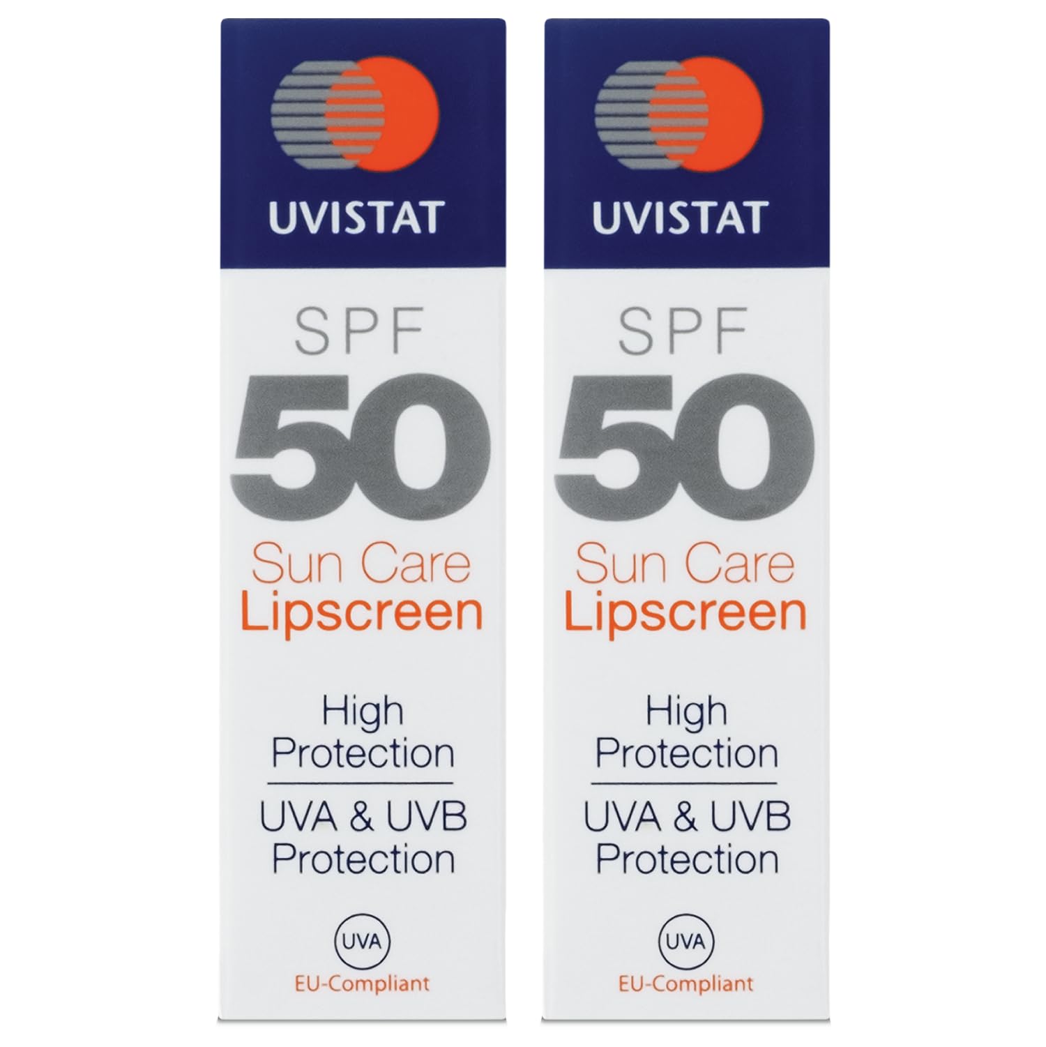 Uvistat Sun Care Lipscreen | SPF50 | Moisturising Lip Balm | Prevent Dry and Chapped Lips | 2 Tubes