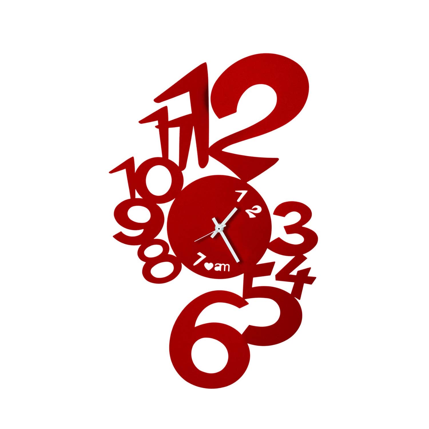 Arti & Mestieri 11019 Lupin Metal Wall Clock; Various Colours red