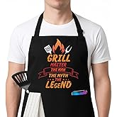 FUNNYUNCLE Funny BBQ Grilling Kitchen Cooking Chef Aprons for Men Fathers Day Christmas Gifts