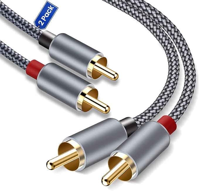 Câble RCA 2 packs 2 mâles vers 2 mâles RCA Audio Stéréo Caisson de
