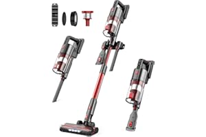 COMVTU Cordless Vacuum Cleaners, 85,000PRM Wireless Vacuum Cleaner, Powerful Stick Vacuum, Rechargeable Cordless Vacuums for Home with 2 Adjustable Modes (Deep Red)