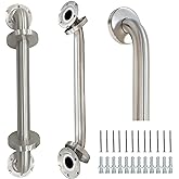 2 Pack Grab Bars for Bathroom, 16 Inch Brushed Nickel 304 Stainless Steel Shower Grab Bar, Safety Assist Handicap Grab Bar, 500lbs Support Grab Bar for Bathtubs and Showers for Christmas Gifts