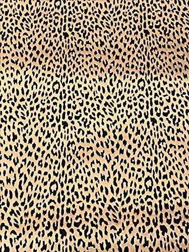 Animal Print"Cheetah" Flocked Fabric by The Yard (Brown ON Black)