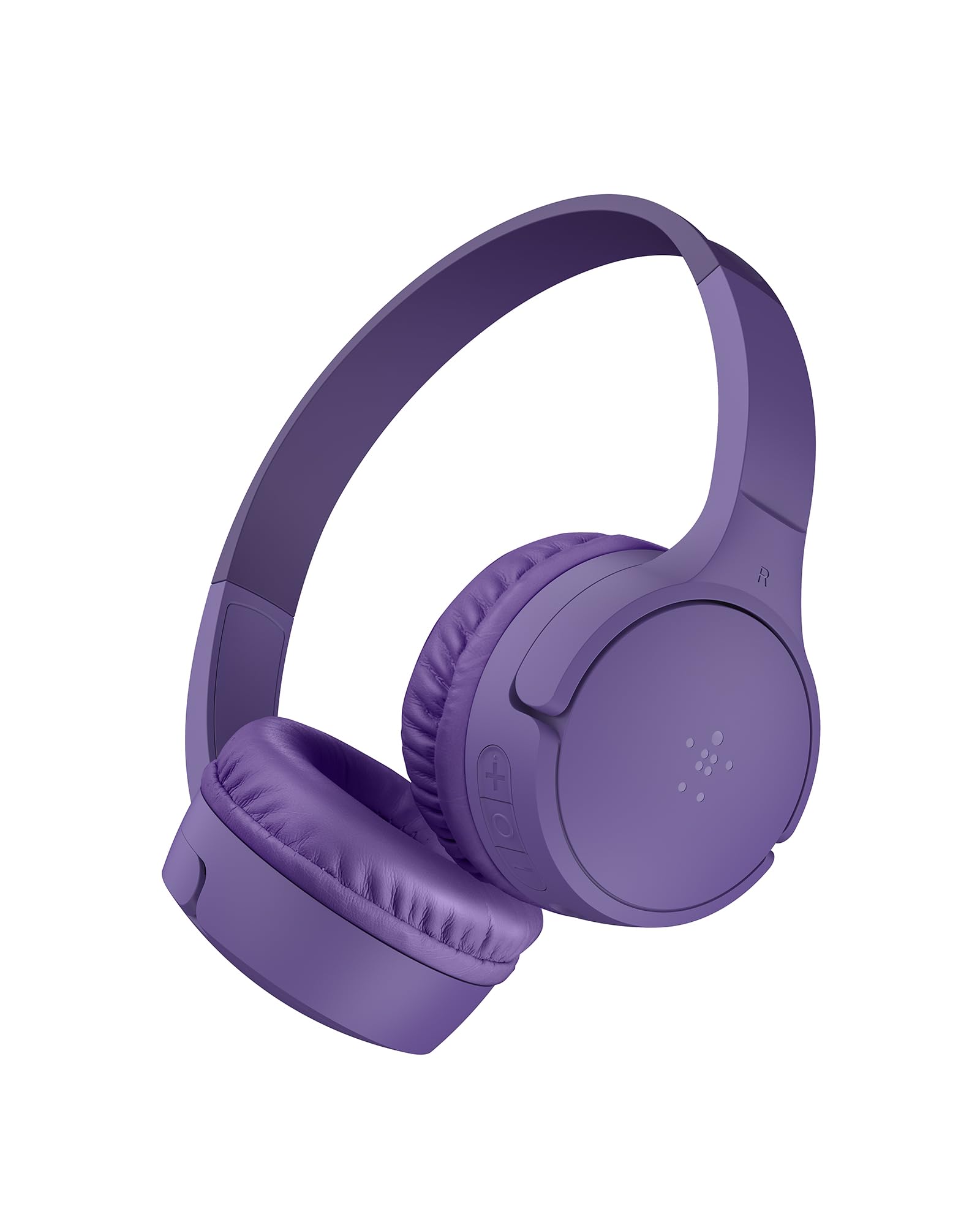 Belkin SoundForm Mini Kids Wireless Headphones with Built-In Microphone, 30H of Playback Time, & Fun Stickers - Over-Ear Headsets for Online Learning, School, Travel, iPhone, iPad, Galaxy - Purple