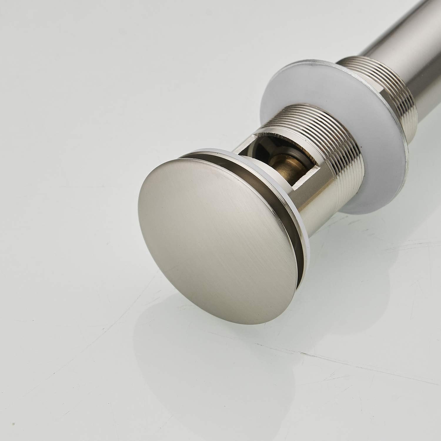 Greenspring Bathroom Sink Drain with Overflow Bathroom Faucet Vanity Sink Drain Stopper with Overflow Brushed Nickel Fits Bathroom Standard Sink Hole 1-1/2" to 1-3/4": Home & Kitchen
