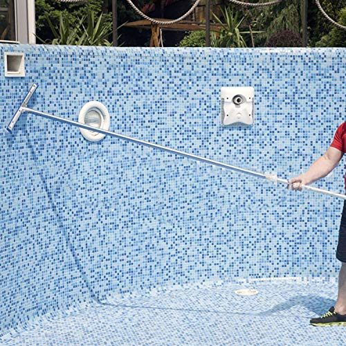 Pool Brushes for Cleaning Pool, 10 FT Splicable Pole with 18" Polished