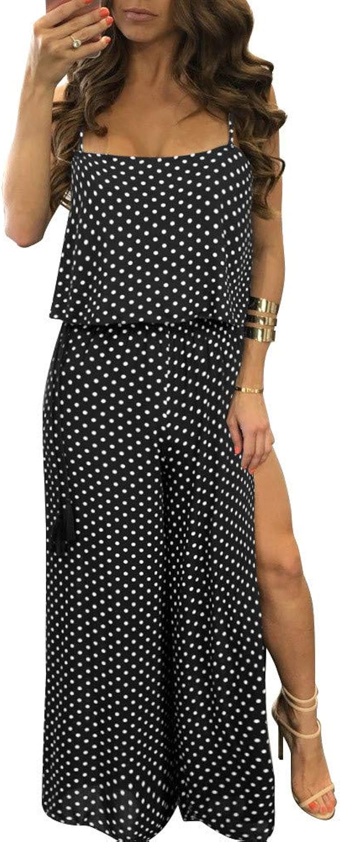 striped casual jumpsuit