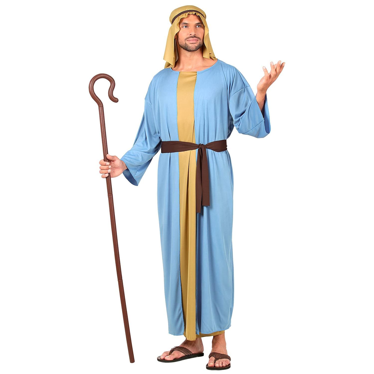 W WIDMANN MILANO Party Fashion - Men's Shepherd Costume with Headdress, Religious Parties, Easter, Bible, Living Nativity Scene, Carnival, Theme Parties