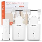 SMATAIN -2 Pack Automatic Curtain Opener Robot - Smart Curtains Home Device with Remote Control, Timer Switch, Voice Control, Manual Control - Remote Control Version
