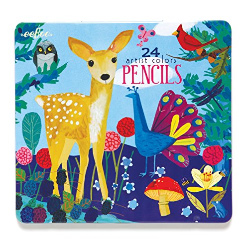 Eeboo colored pencils in life on earth tin case, set of…