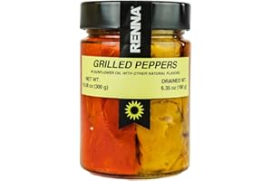 Renna, Grilled Roasted Sweet Bell Peppers in Oil, 10.58 oz, A Taste of the Mediterranean Excellence, Renna Delicacies, jarred antipasto, Product of Italy