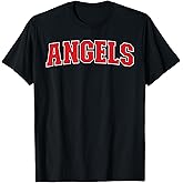 Angels California Souvenir Trip College Style Red Text T-Shirt