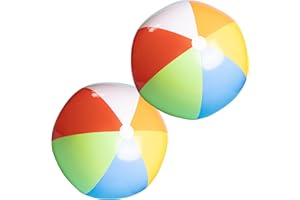 Top Race Pack of 12 Beach Balls - 24 Inch Large Inflatable Balls for Kids and Adults - Bulk Blow Up Toys for Pool Games Beach Party Decorations or Outdoor Water Activities - Rainbow Design