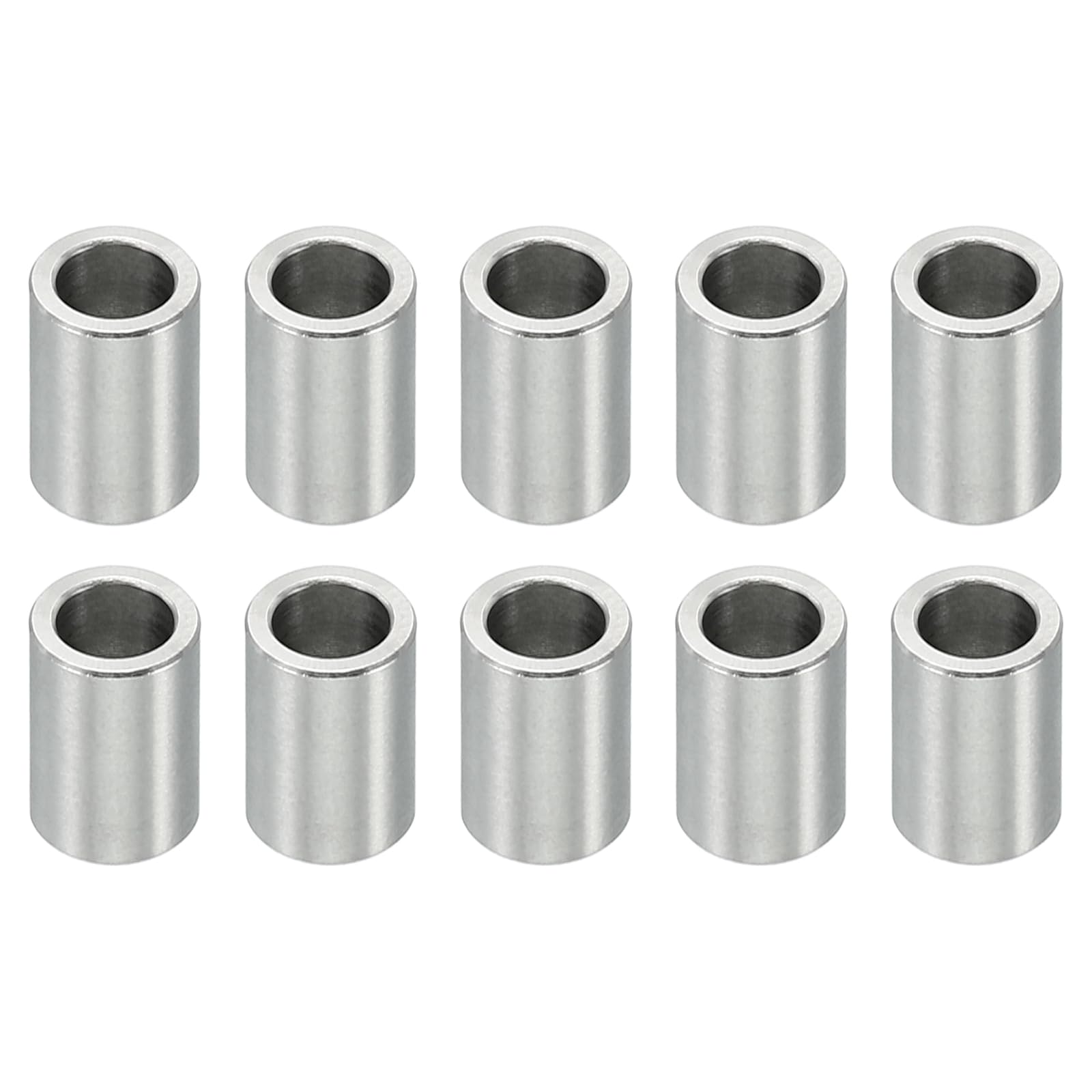 PATIKIL M4 Stainless Steel Spacers, 10 Pcs Metal Spacer Stainless Steel 4.1mm ID x 6mm OD X8mm L Stainless Steel Spacers Screw Standoff Round for 5/32inch or M4 Screw Bolts