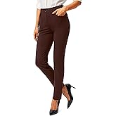 Rammus Womens Yoga Dress Pants with Pockets Stretch Work Leggings for Women Pull On Skinny Slacks for Business Office Casual