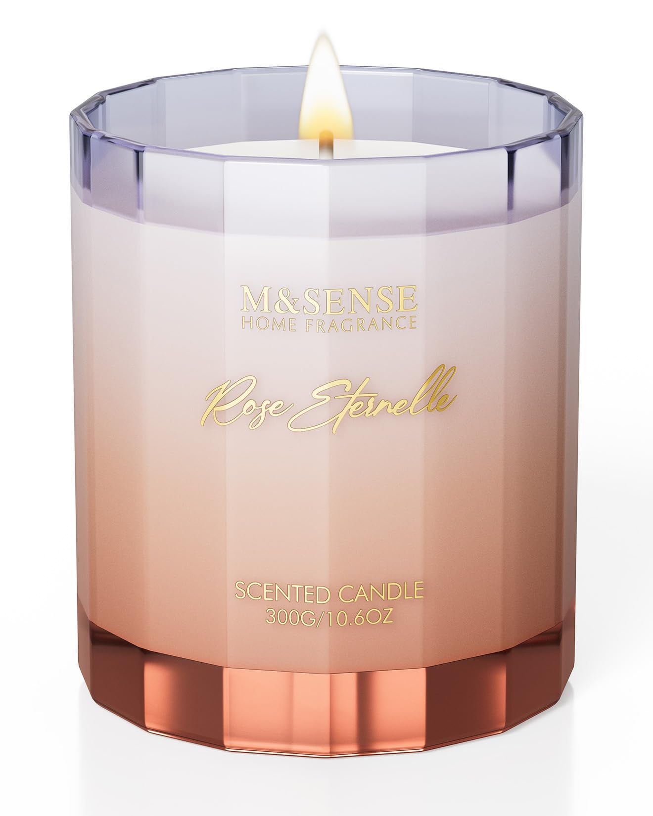 M&SENSE Rose Eternelle Soy Scented Candles Gifts for Women 300g 60 Hour Burn Luxury Jar Candles for Women Home Decor Valentines Day Organic Non Toxic Aromatherapy Candle for Relaxing Yoga Spa