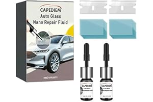CAPEDIEM Windshield Repair Kit for Chips and Cracks, Glass Repair Fluid with 2 Bottles of Resin, Glass Repair Kit Windshield for Fixing Chips, Cracks, Bulls-Eye and Star-Shape Cack