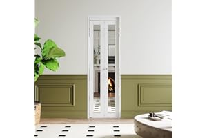 BARNER HOME Bi-Fold Door, One Mirror Closet Doors for 24in. x 80in. Opening, Folding Closet Doors with Hardware Kits, MDF, White Multifold Interior Door