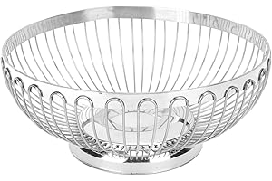 Metal Wire Fruit Bowl, Stainless Steel Countertop Fruit Storage Basket Holder Kitchen Counter Decor Table Centerpiece for Fru