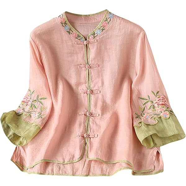 トップス maturely / YIN-YANG Embroidery Blouse Amazon.com: LIXINGHEITANG Chinese Style Women Shirt Summer