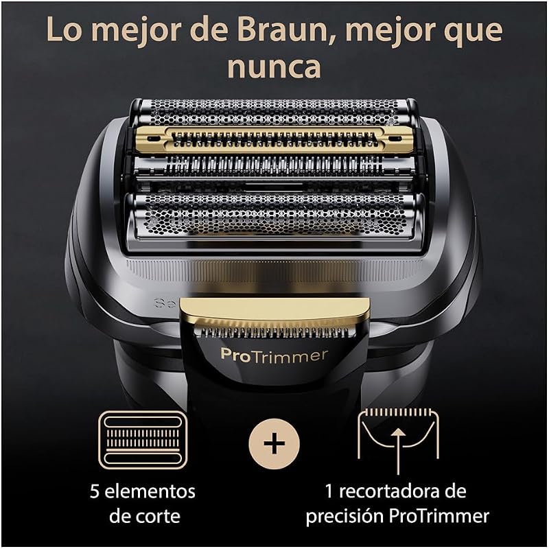 Barbeador elétrico masculino braun series 9 pro+, barbeador de barba, base de carregamento, úmido e seco, 9517s, prata
