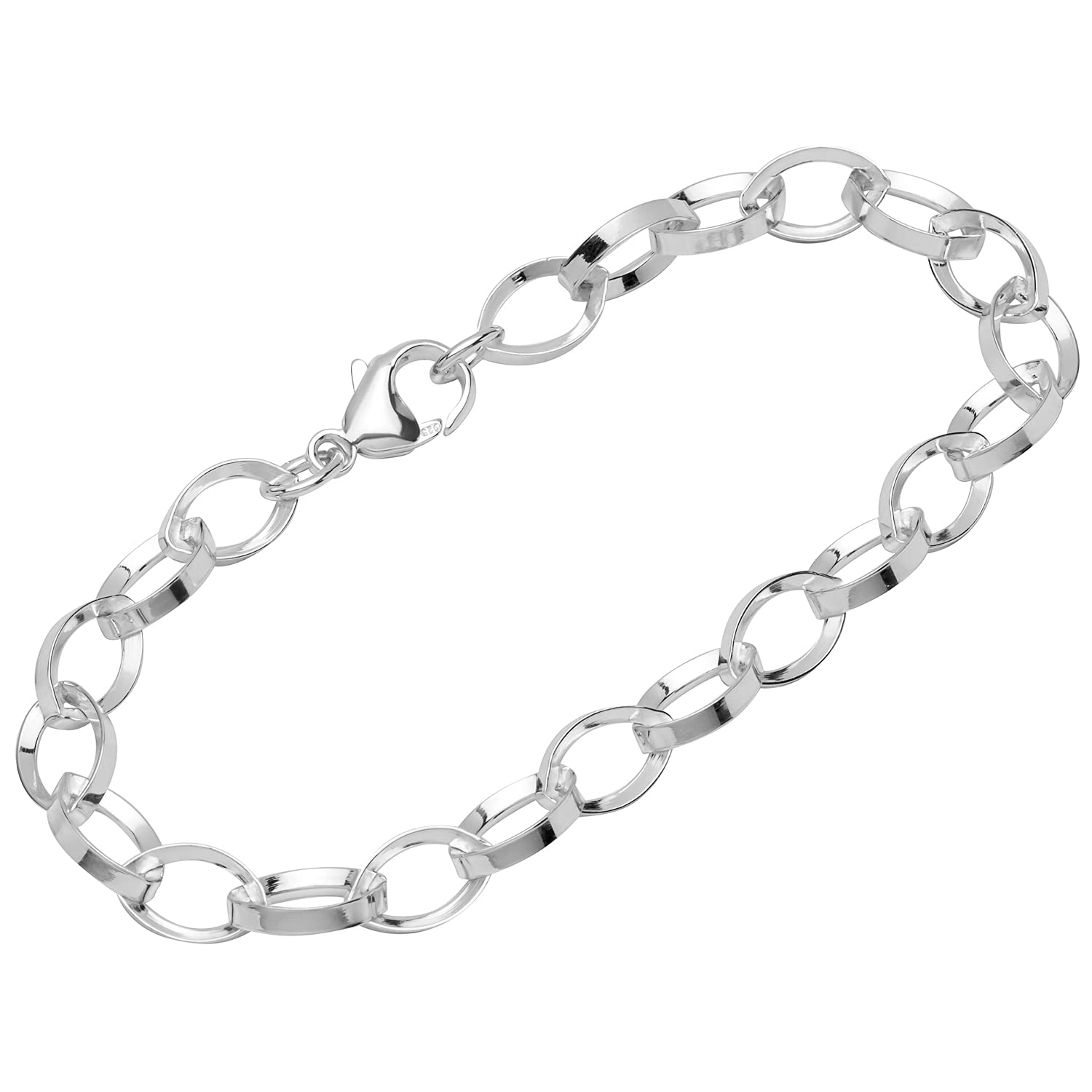 NKlaus bracelet 925 Sterling Silver23cm triangle chain ladies designer bracelet chain exquisite 12990