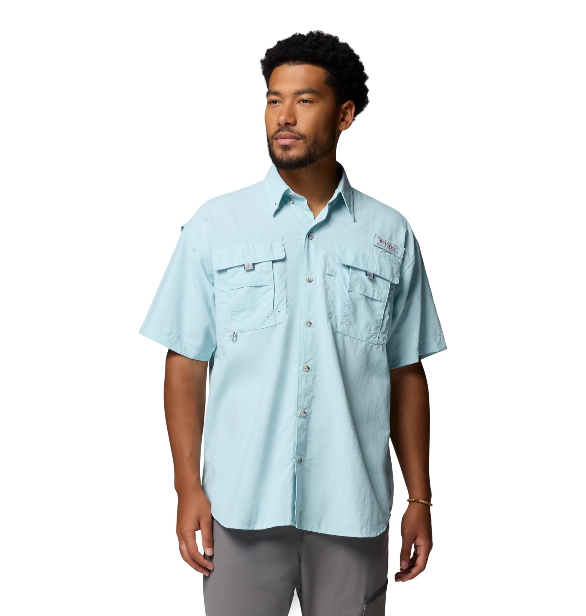 Columbia Men's PFG Bahama II Short Sleeve Fishing Shirt, Marine Light, Medium Image