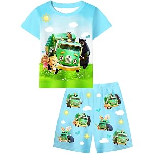 Tactzen Kids Boys Girls Casual Shirt Shorts Clothing Outfit Set Merch 2-5Y