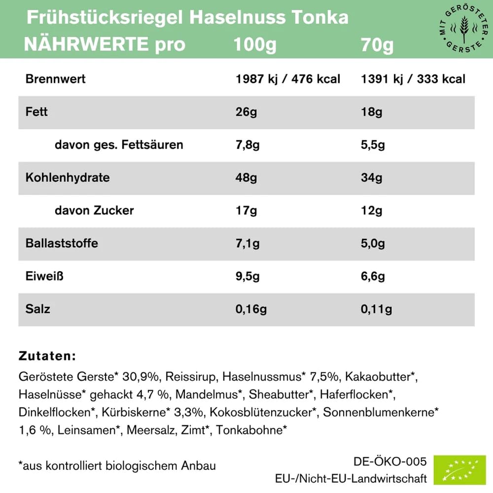 TZAMPAS Müsliriegel BIO 9x70g · Frühstücksriegel Clean Eating · Superfood Riegel · Sportlernahrung & Notfallnahrung · Try-Me Probierset 6